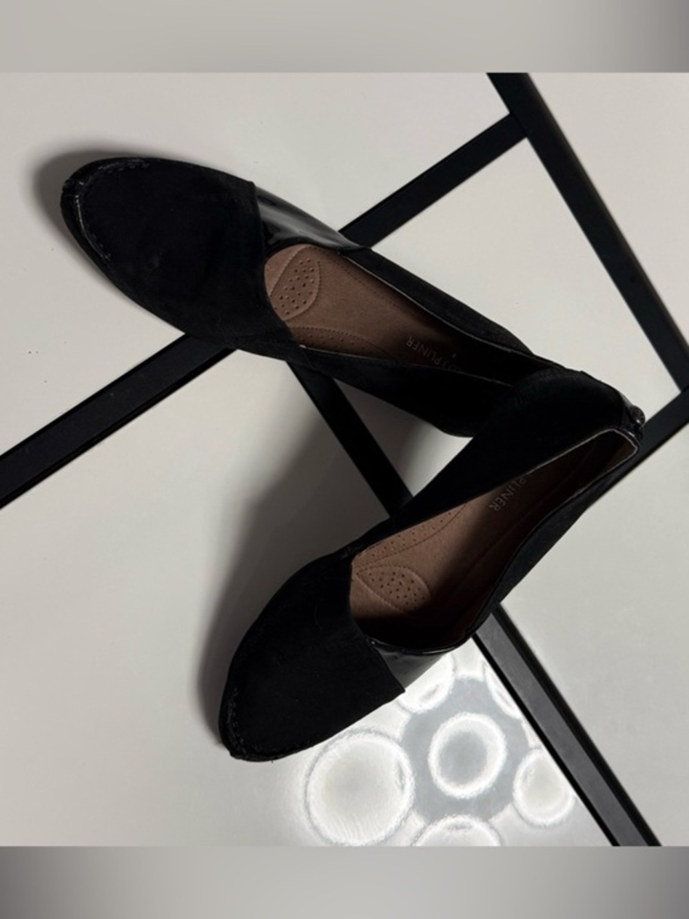 Rare Vintage Donald J Pliner Brix Loafers Black Suede & Patent Leather Size 7.5M